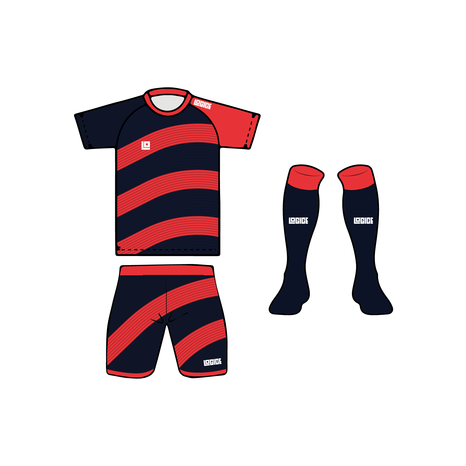 Bolt Football Round Neck Full Kit - Image 2