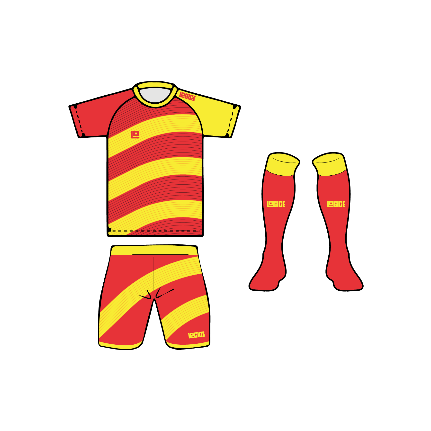 Bolt Football Round Neck Full Kit