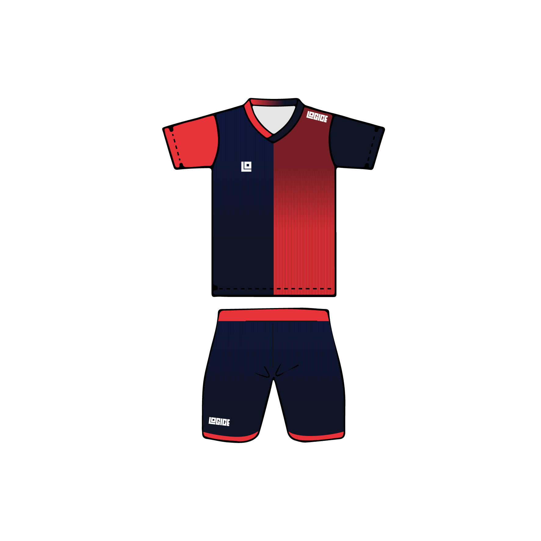 Ranger Football V-Neck Jersey and Shorts - Image 2