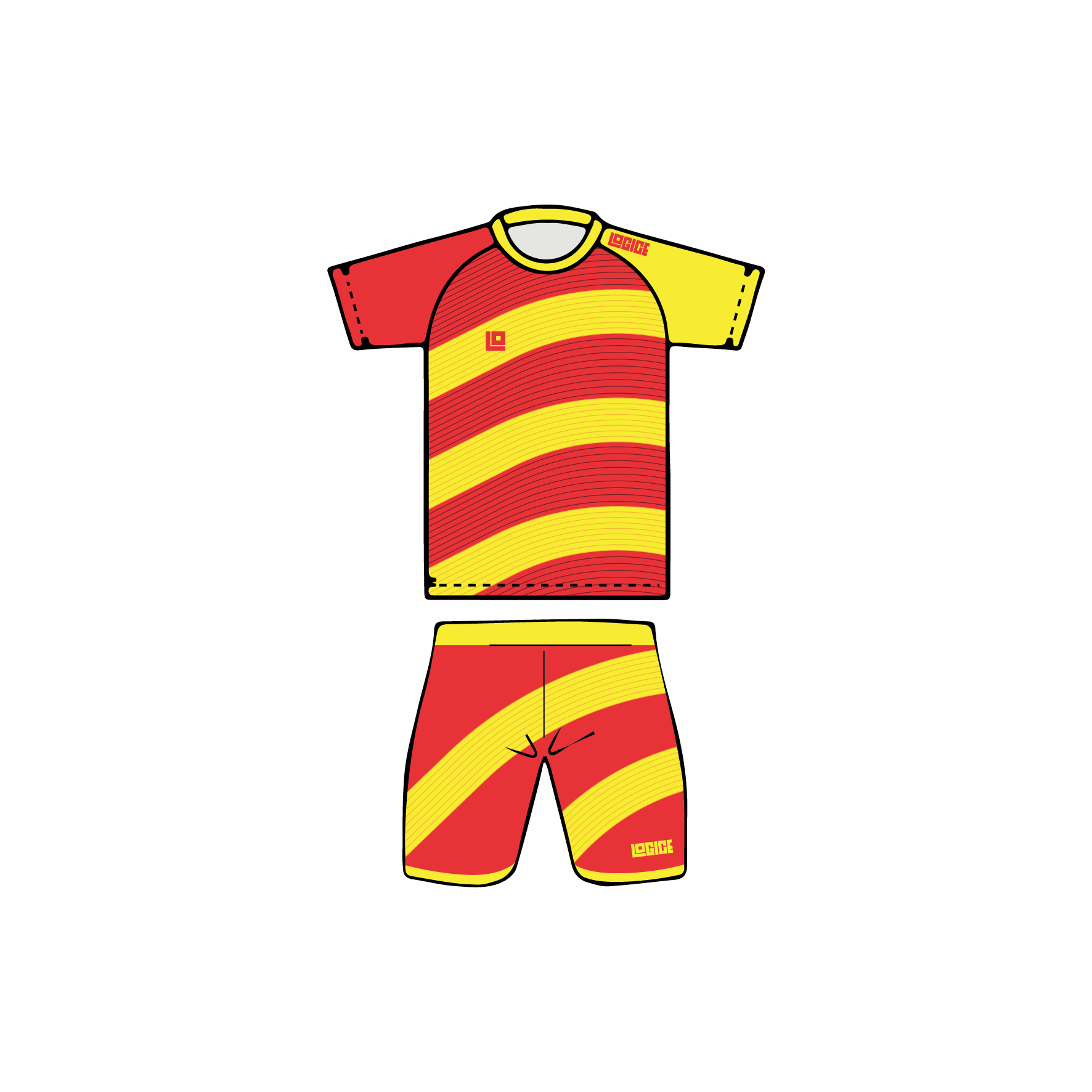Bolt Junior Football Round Neck Jersey and Shorts
